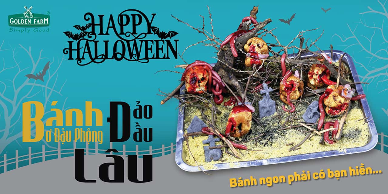 BÁNH ĐẢO ĐẦU LÂU SIÊU NGẦU CHO HALLOWEEN