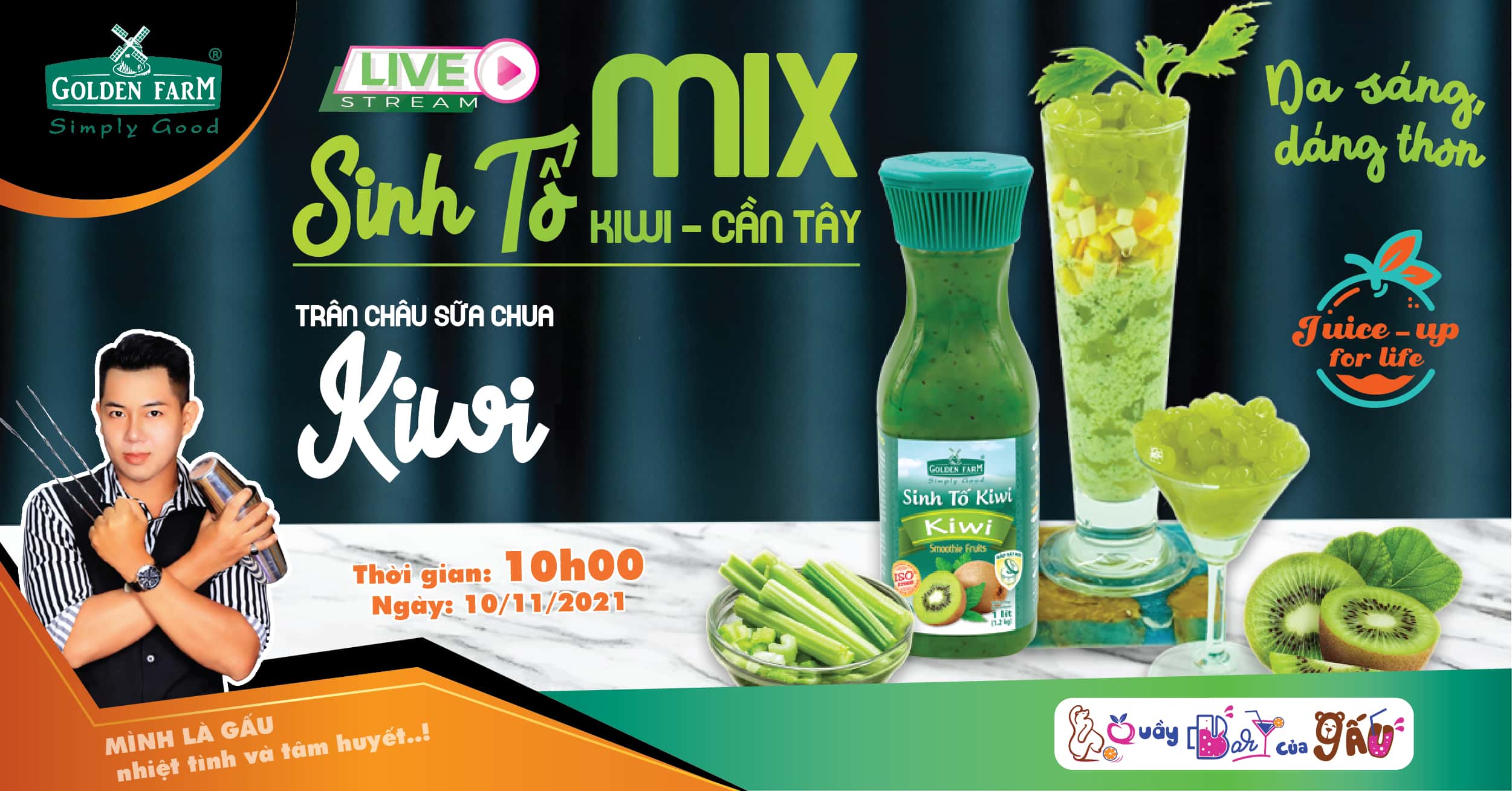 SINH TỐ MIX CẦN TÂY – KIWI
