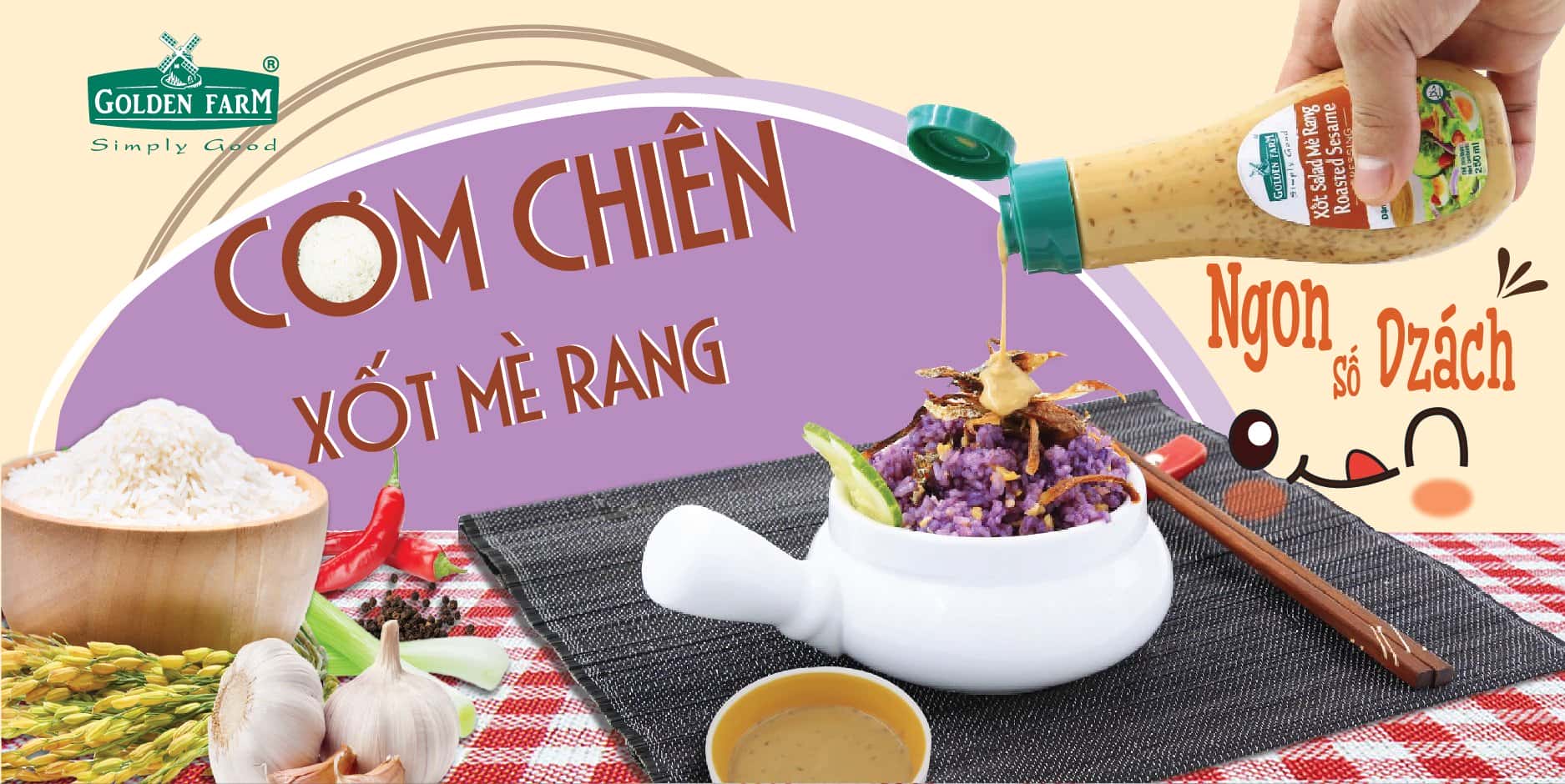 CƠM CHIÊN XỐT MÈ RANG NGON SỐ DZÁCH