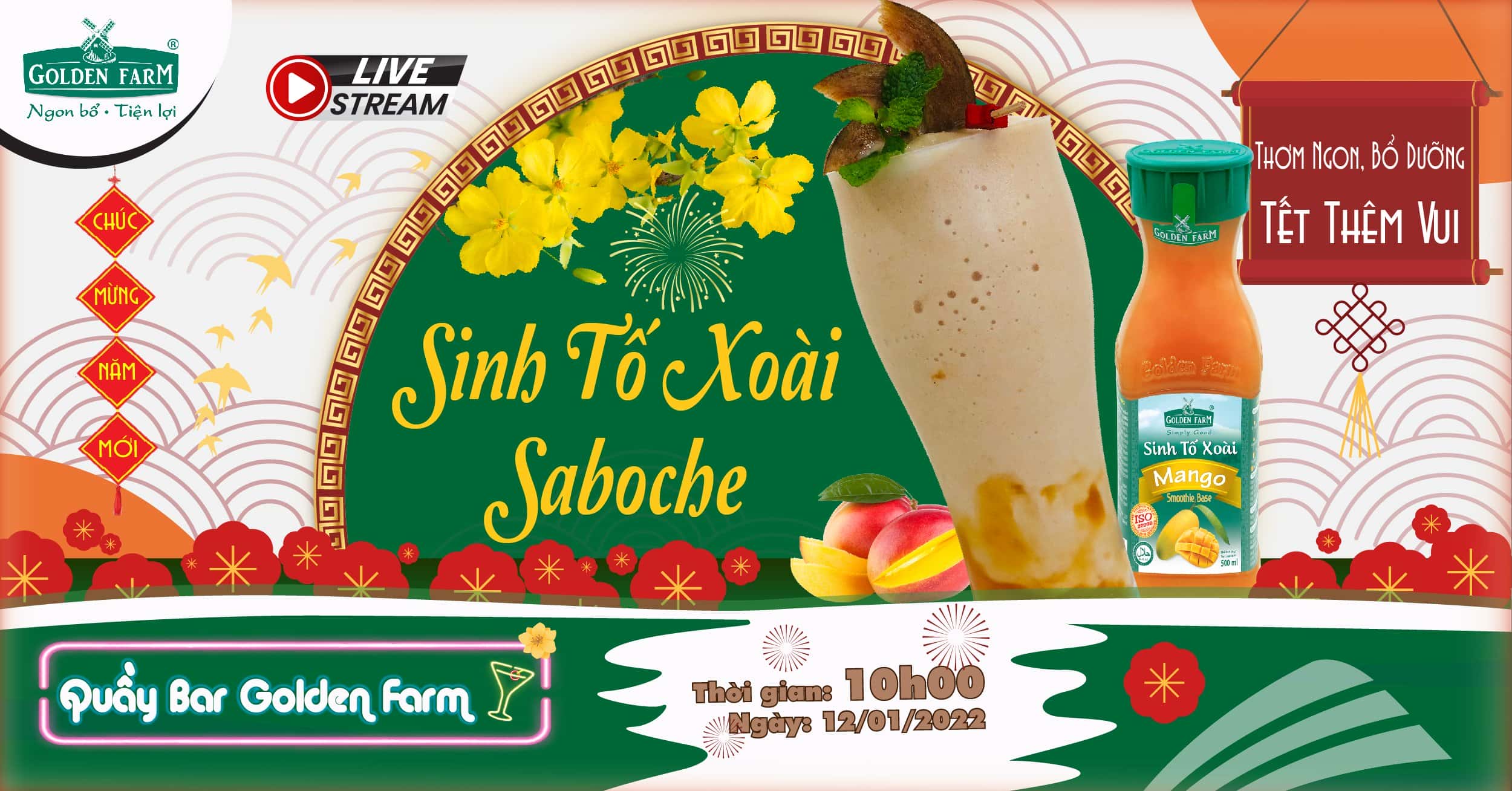 SINH TỐ XOÀI SABOCHE “CỰC PHÊ” CHO NGÀY TẾT