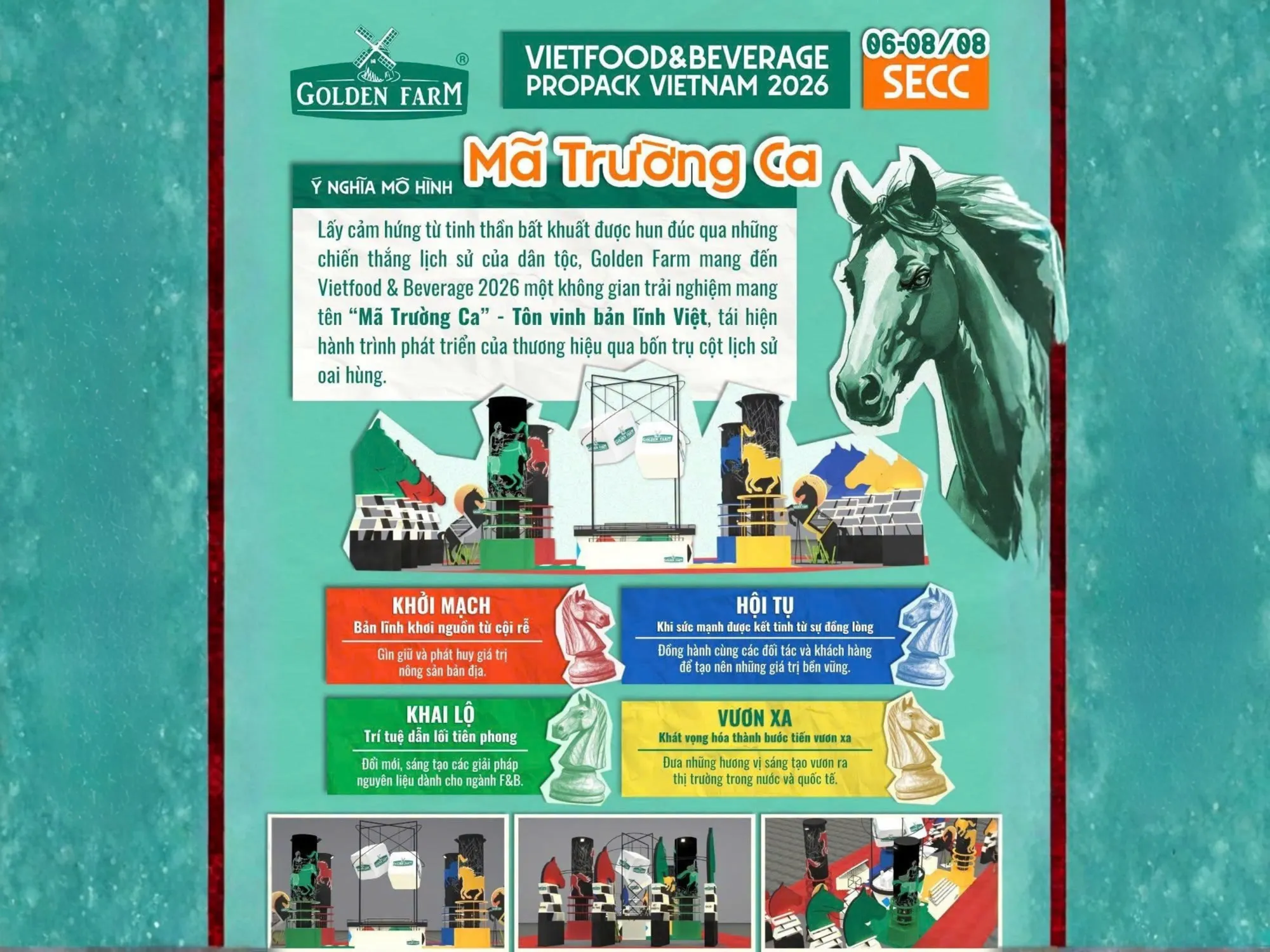 SÁNG TẠO VÀ HOÀNH TRÁNG HƠN TẠI VIETFOOD & BEVERAGE – PROPACK VIETNAM 2026 VỚI MÔ HÌNH “MÃ TRƯỜNG CA” – TÔN VINH BẢN LĨNH VIỆT