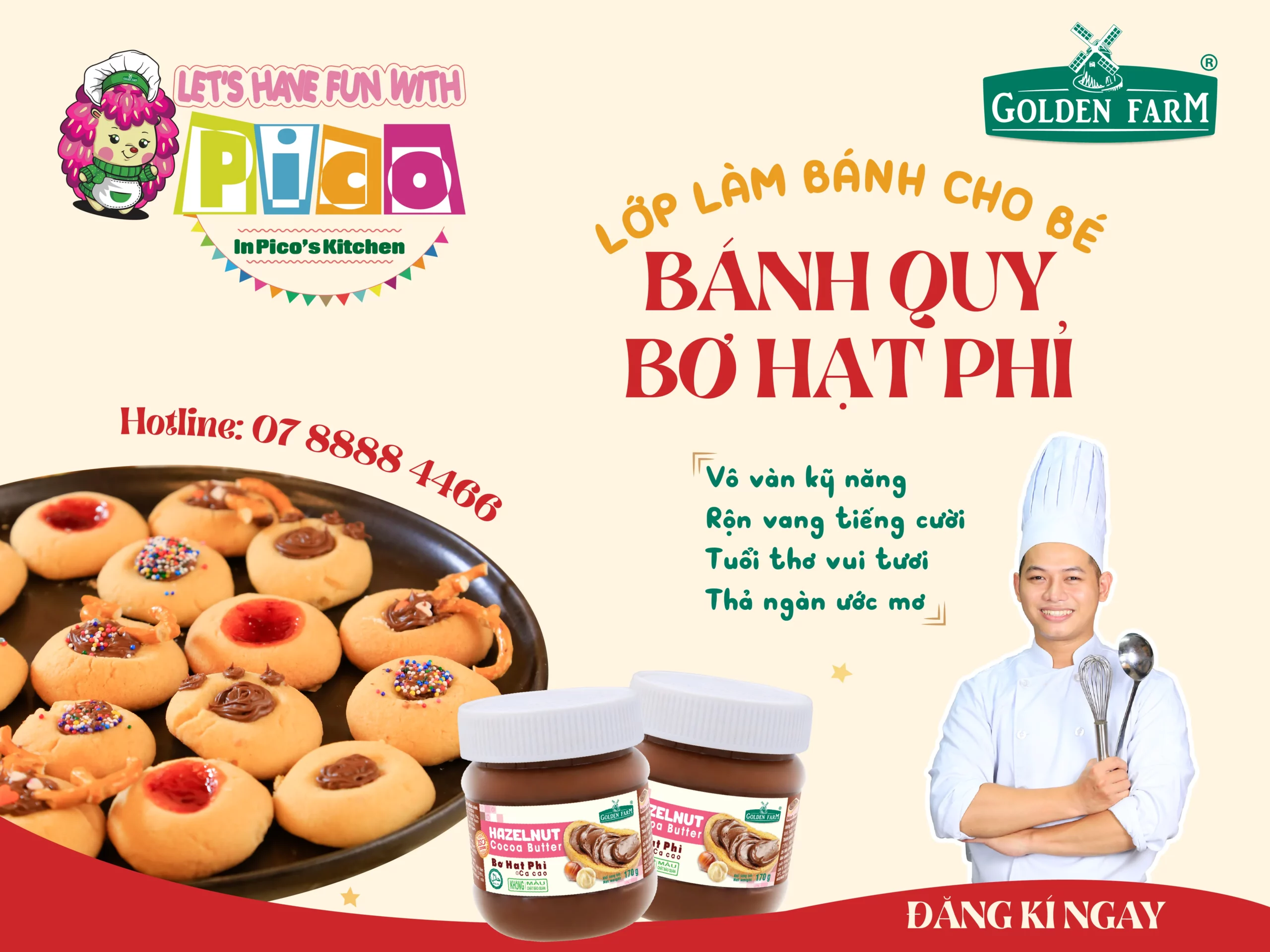 [PICO’S KITCHEN]Lớp Làm Bánh Cho Bé: Bánh Quy Bơ Hạt Phỉ