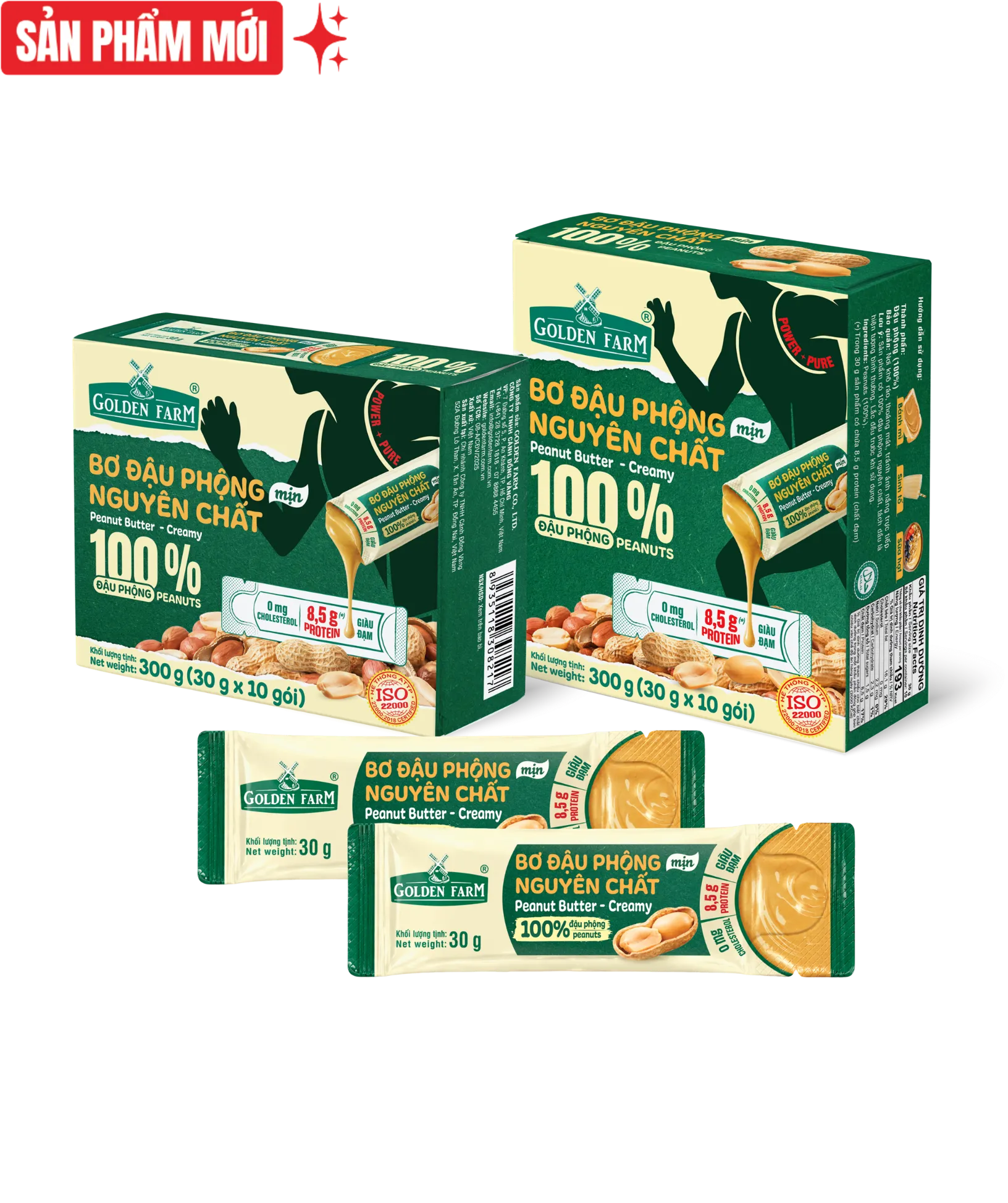 Bơ Đậu Phộng Nguyên Chất Mịn (Dạng Gói)