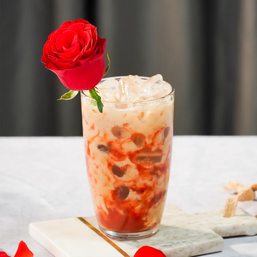 Trà Sữa Dâu Hoa Hồng