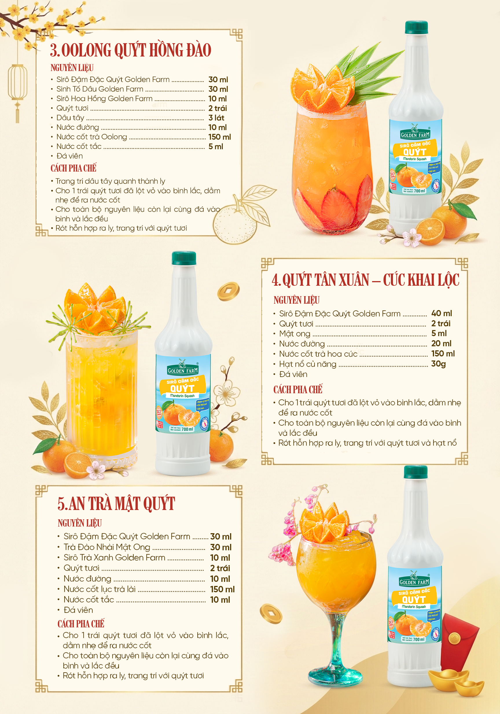 Menu Trà Quýt Sirô Đậm Đặc Quýt Golden Farm