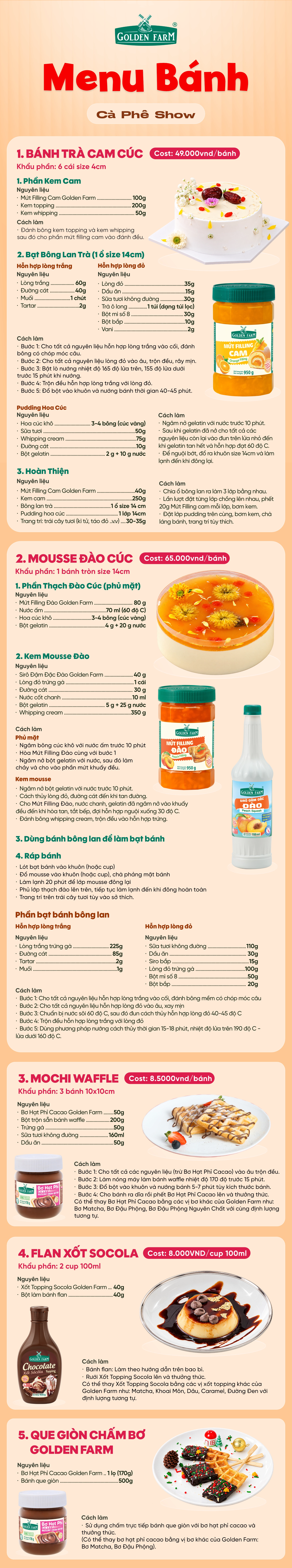 Menu bánh – Cafe Show