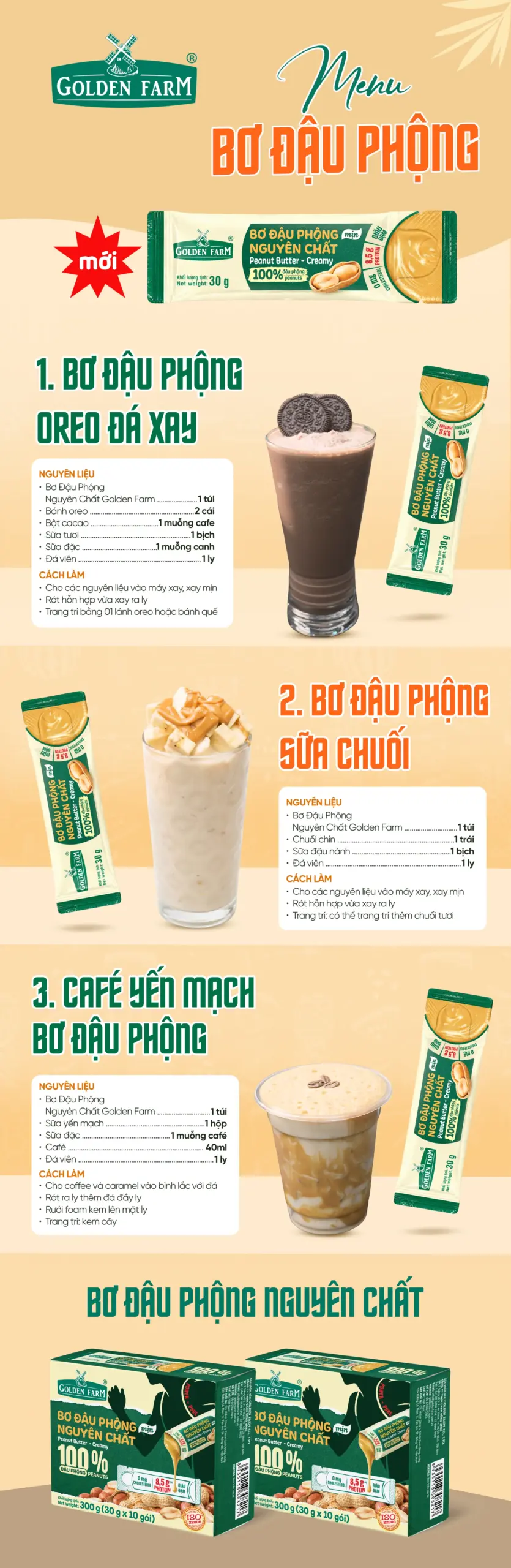 Bơ đậu phộng nguyên chất (gói)